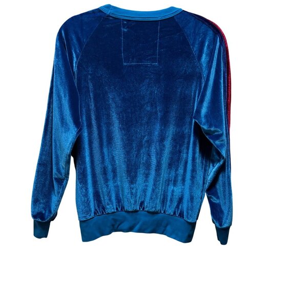 Aviator Nation Classic Velvet Relaxed Sweatshirt Vintage Blue Pullover Size Xs - Picture 5 of 10